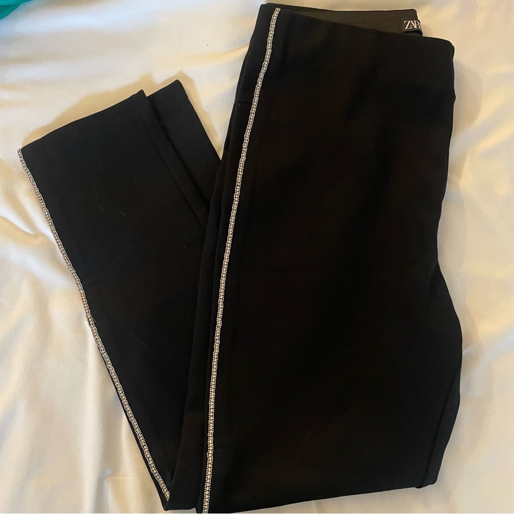Zara Rhinestone Black Pants